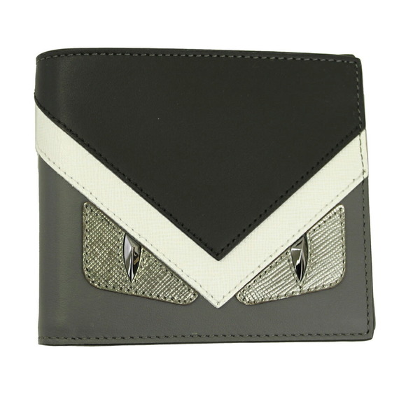 Fendi Bugs Black Bifold Leather Bag Wallet - Picture 1 of 4